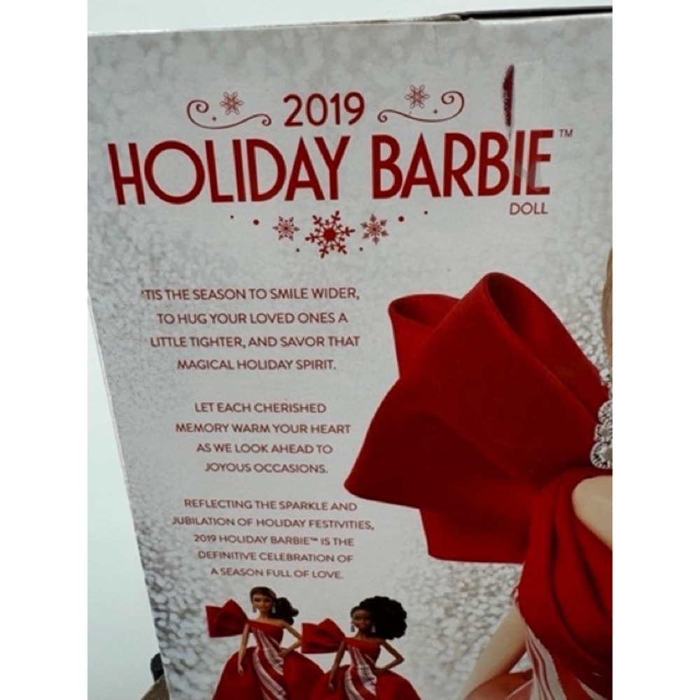 Mattel NEW 2019 Holiday Barbie Doll Red White Gown Signature Blonde - Picture 5 of 11